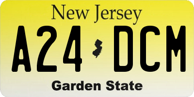 NJ license plate A24DCM