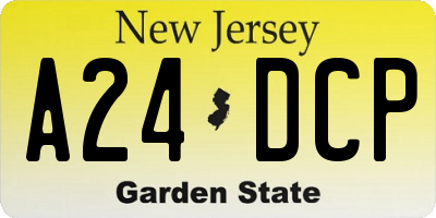 NJ license plate A24DCP