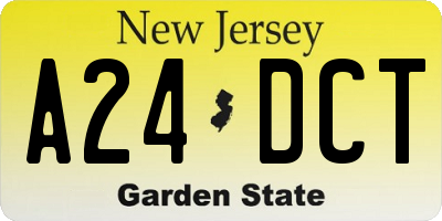 NJ license plate A24DCT