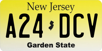 NJ license plate A24DCV