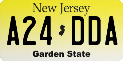 NJ license plate A24DDA