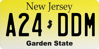 NJ license plate A24DDM