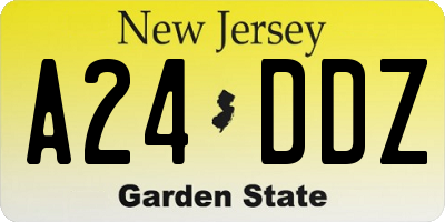 NJ license plate A24DDZ