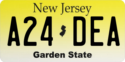 NJ license plate A24DEA
