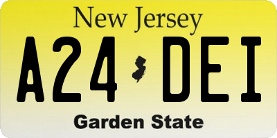NJ license plate A24DEI