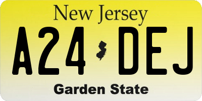 NJ license plate A24DEJ