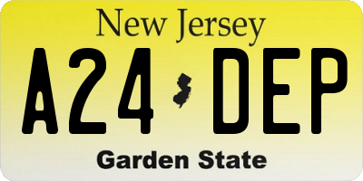 NJ license plate A24DEP
