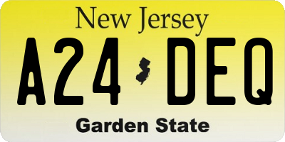 NJ license plate A24DEQ