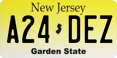 NJ license plate A24DEZ