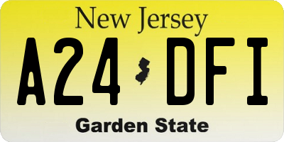 NJ license plate A24DFI