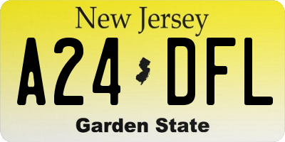 NJ license plate A24DFL