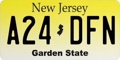 NJ license plate A24DFN