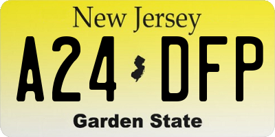 NJ license plate A24DFP