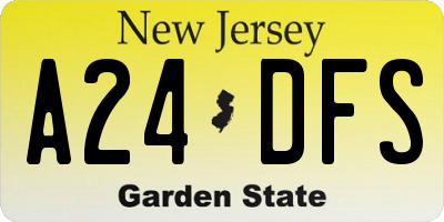 NJ license plate A24DFS