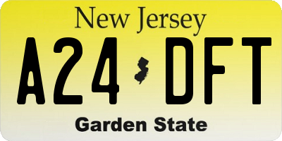 NJ license plate A24DFT