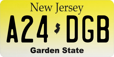 NJ license plate A24DGB