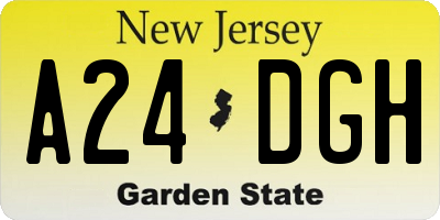 NJ license plate A24DGH
