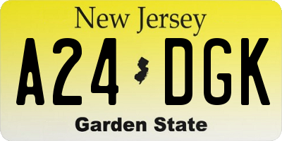NJ license plate A24DGK