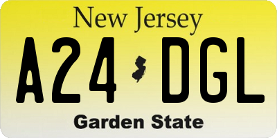 NJ license plate A24DGL