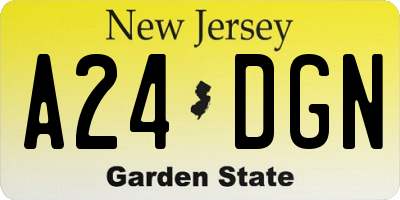 NJ license plate A24DGN
