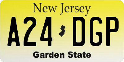 NJ license plate A24DGP
