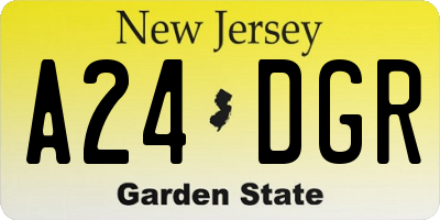 NJ license plate A24DGR