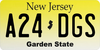 NJ license plate A24DGS