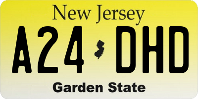 NJ license plate A24DHD