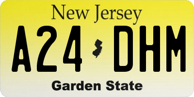 NJ license plate A24DHM