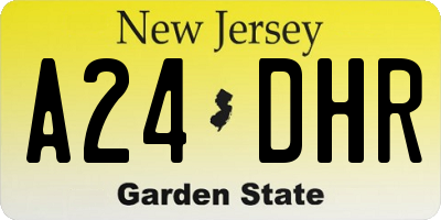 NJ license plate A24DHR