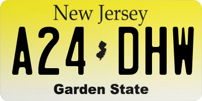 NJ license plate A24DHW