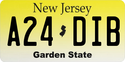 NJ license plate A24DIB