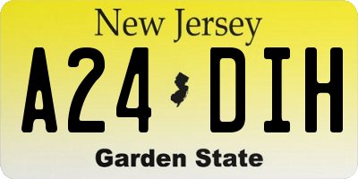 NJ license plate A24DIH