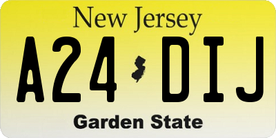 NJ license plate A24DIJ