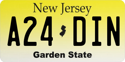 NJ license plate A24DIN