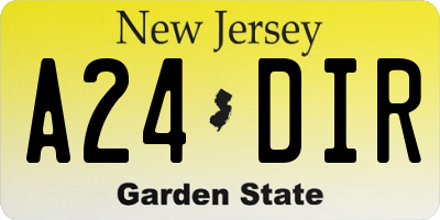 NJ license plate A24DIR