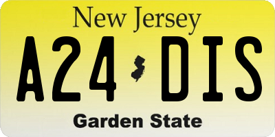 NJ license plate A24DIS