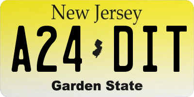 NJ license plate A24DIT