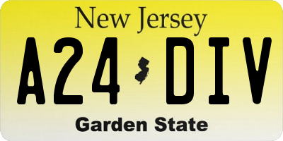 NJ license plate A24DIV