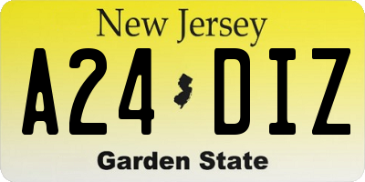 NJ license plate A24DIZ