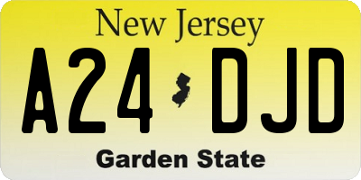 NJ license plate A24DJD