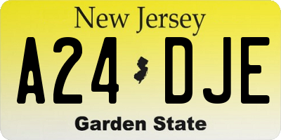 NJ license plate A24DJE
