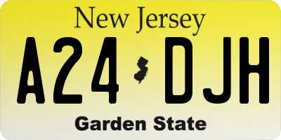 NJ license plate A24DJH
