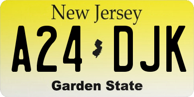 NJ license plate A24DJK