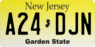 NJ license plate A24DJN