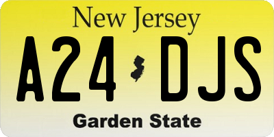 NJ license plate A24DJS