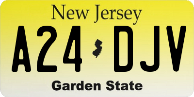 NJ license plate A24DJV