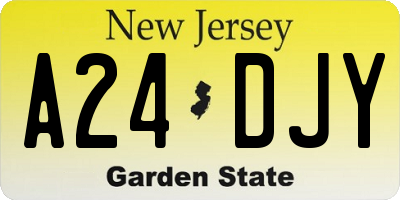 NJ license plate A24DJY