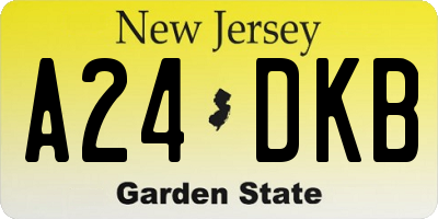 NJ license plate A24DKB