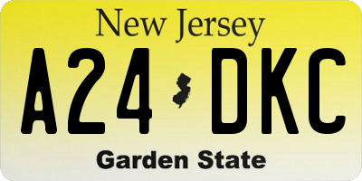 NJ license plate A24DKC